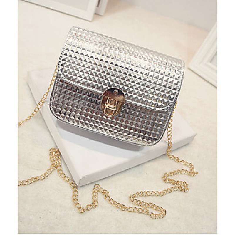 Women PU Sling Bag Shoulder Bag - White / Gold / Silver / Black  