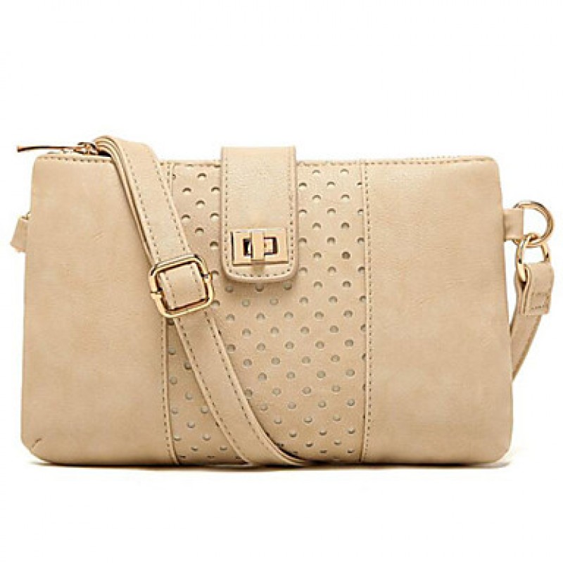 Women PU Baguette Shoulder Bag - Beige  