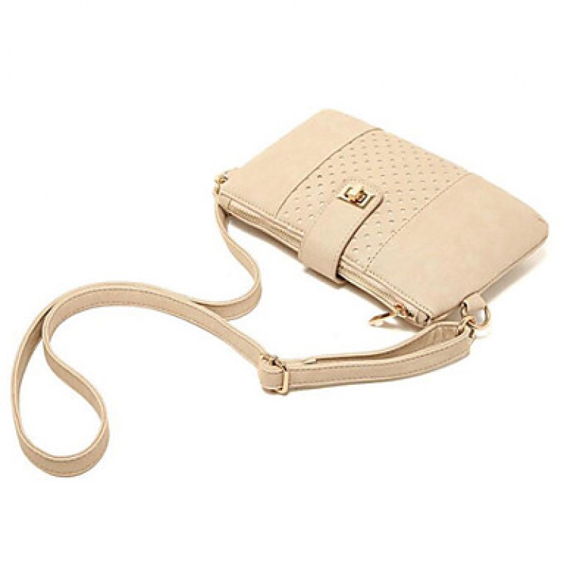 Women PU Baguette Shoulder Bag - Beige  