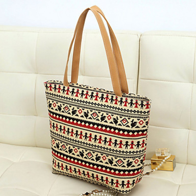 Women's Vintage Pattern Zipper Casual Tote (More Colors)  