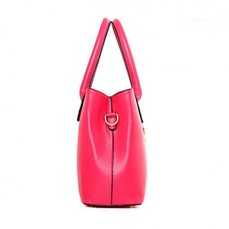 Women PU Barrel Shoulder Bag / Tote / Satchel-White / Blue / Red / Black / Burgundy  