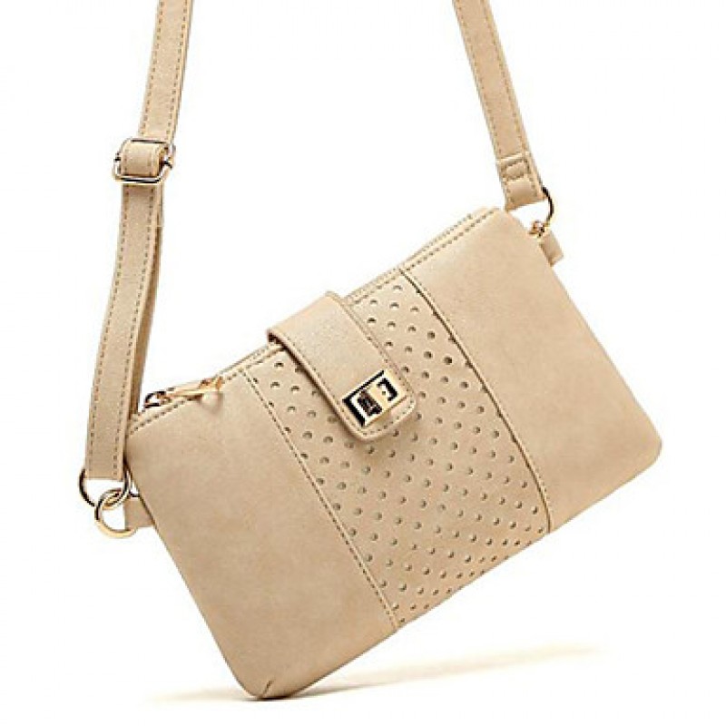 Women PU Baguette Shoulder Bag - Beige  