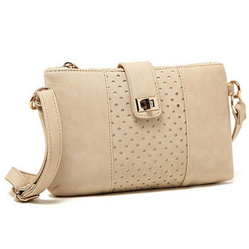 Women PU Baguette Shoulder Bag - Beige  