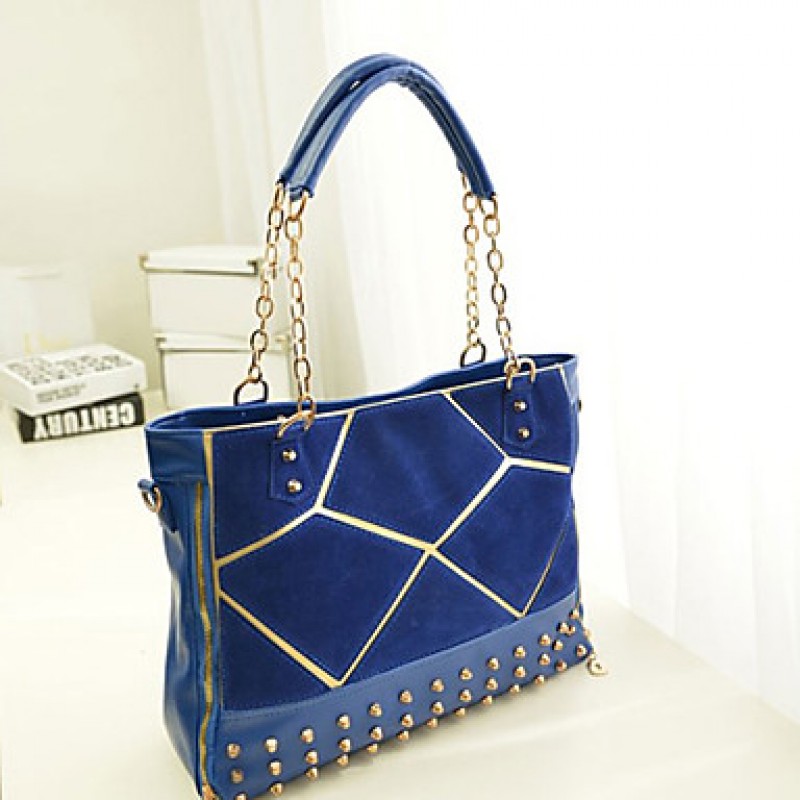 Women-Casual / Office & Career / Shopping-PU-Tote-Blue / Red / Black  